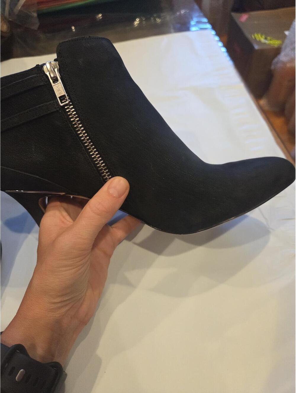 EUC Coach Daphney Black Suede Stiletto Ankle Booties Size 7.5 - Picture 10 of 15